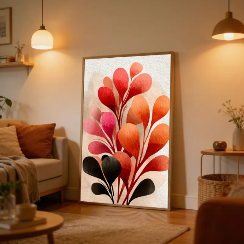 Abstract Botanical Cut-Out Composition Wall Art Print — Matisse-Inspired Leaf Shapes Poster