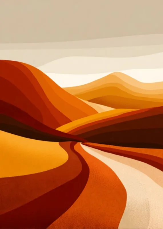  landscape poster with warm earthy tones and flowing organic shapes