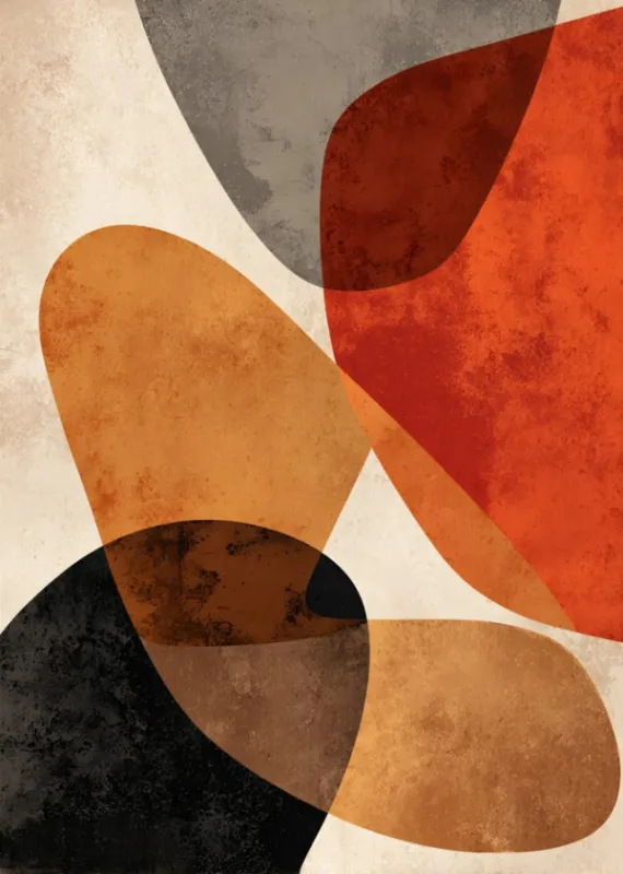 abstract poster in warm earthy tones