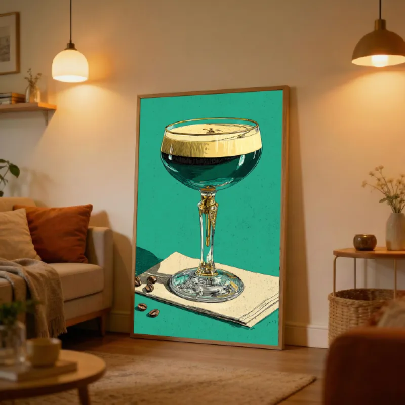 Espresso Martini Vintage Wall Art Print — Cocktail Bar Poster